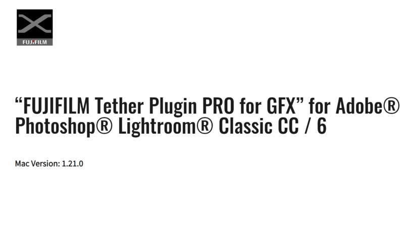 FUJIFILM  Tether Plugin PRO    GFX  macOS