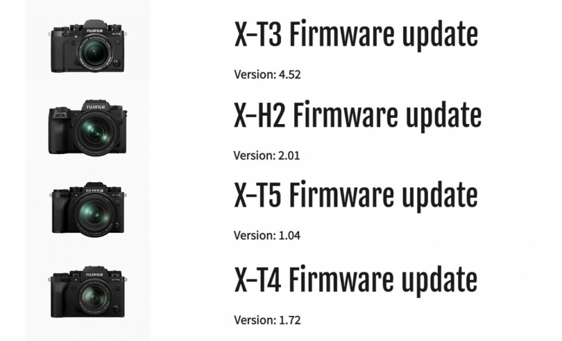     Fujifilm X-T3, X-T4, X-T5  X-H2