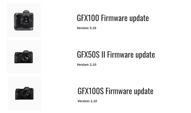 Fujifilm GFX100S, GFX100  GFX50SII   